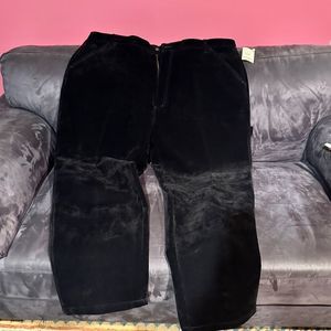 Koman Men's Black ‘Velvet’ Corduroy Work Pants Size 48 Inseam 33